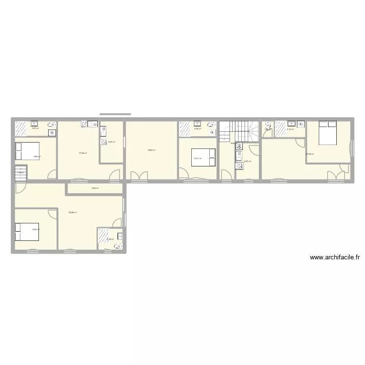 PLAN BRIVE RDC 2. Plan de 17 pièces et 160 m²