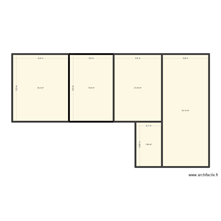 Rez-de-Chaussée, Villeneuve. Plan de 5 pièces et 109 m2