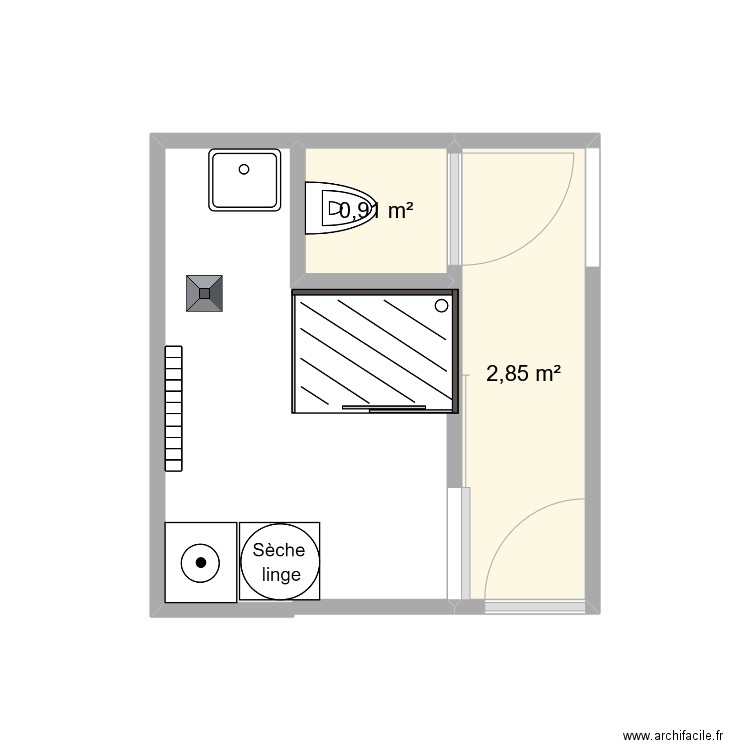 Alicia2. Plan de 2 pièces et 4 m2