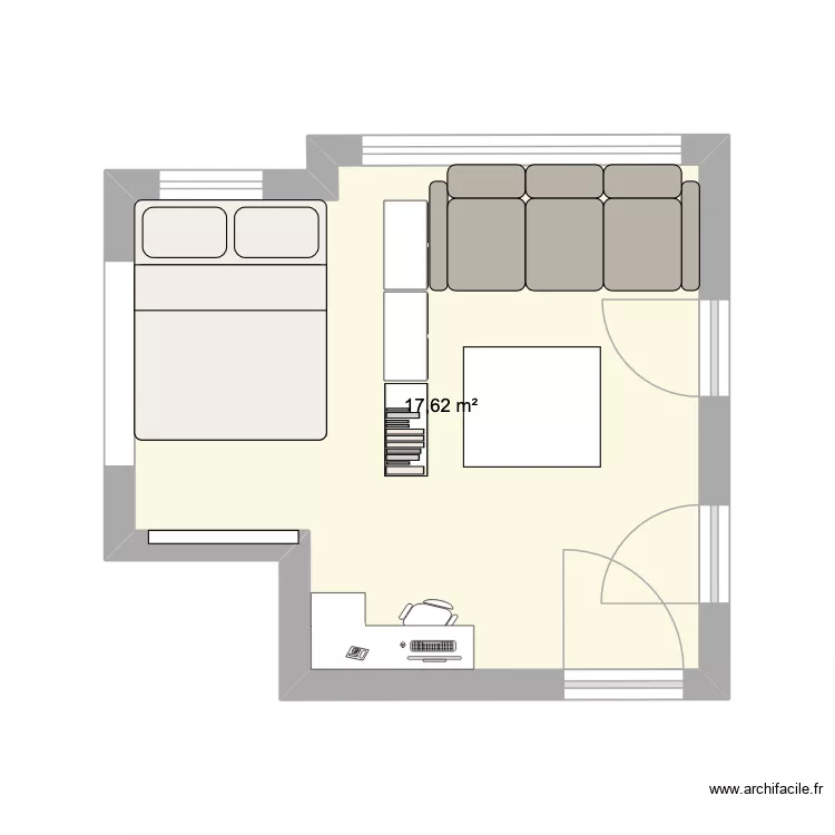 St-pierre. Plan de 1 Pièce et 18 m² St-pierre. Plan de 1 Pièce et 18 m²