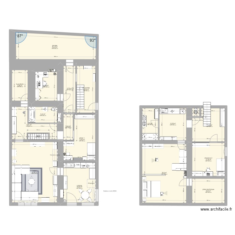 maison vanessa modifications definitives. Plan de 19 pièces et 217 m2