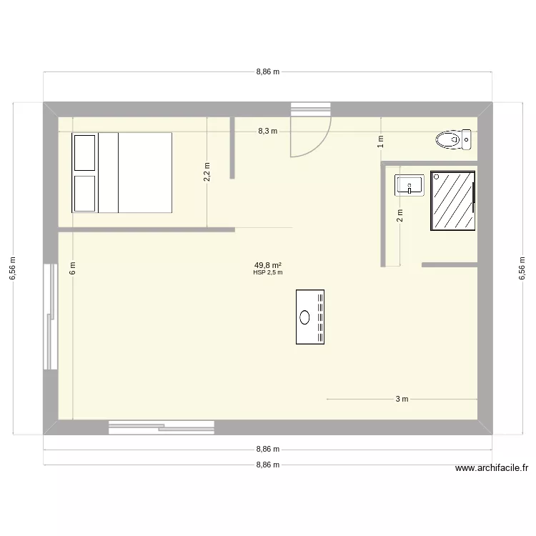 Plan 5. Plan de 1  et 50 m²