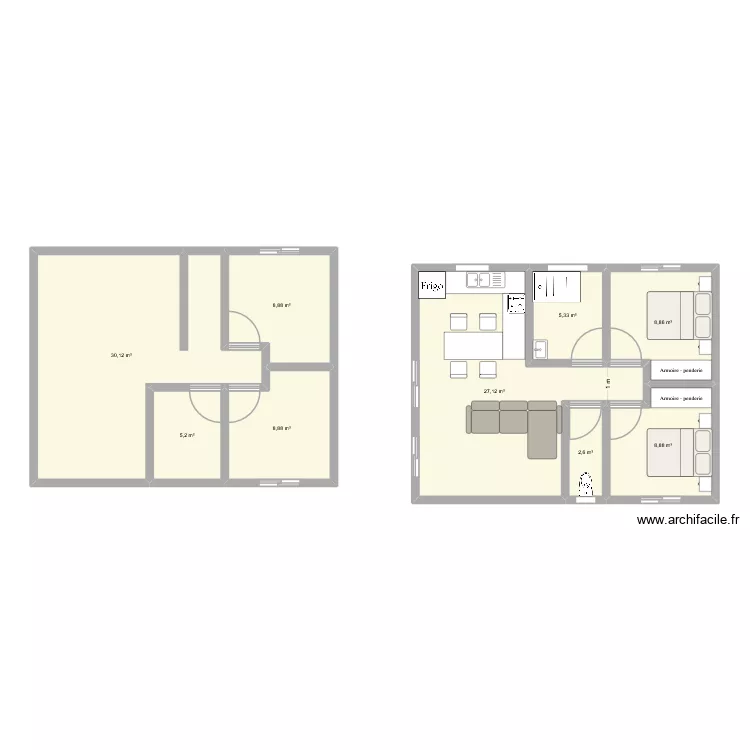 9x7 vide. Plan de 9 Pièces et 106 m² 9x7 vide. Plan de 9 Pièces et 106 m²