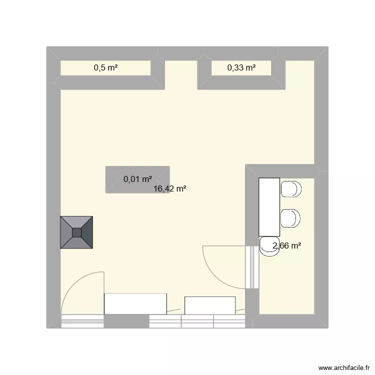 PLAN ATELIER. Plan de 5 pièces et 20 m²