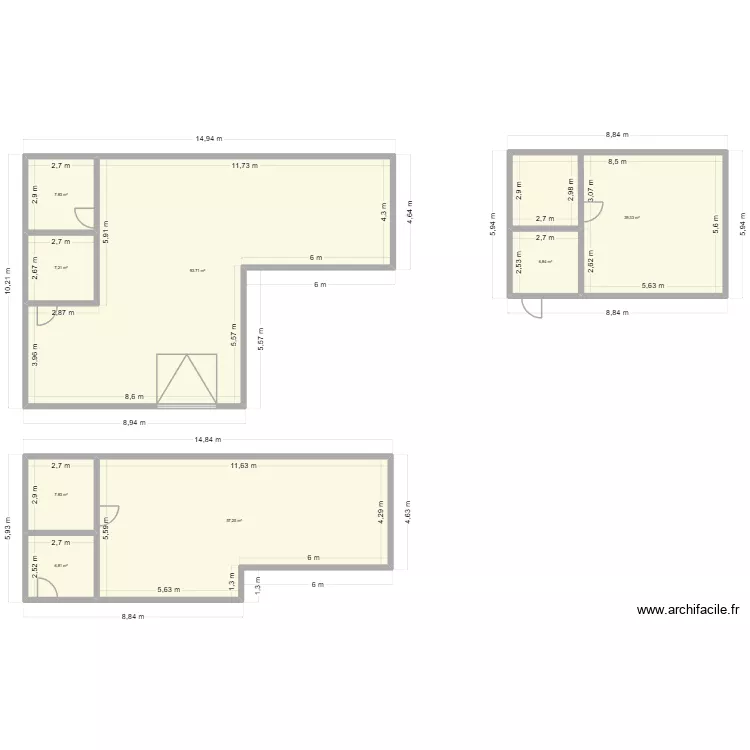 Plan maison. Plan de 8 pièces et 227 m²