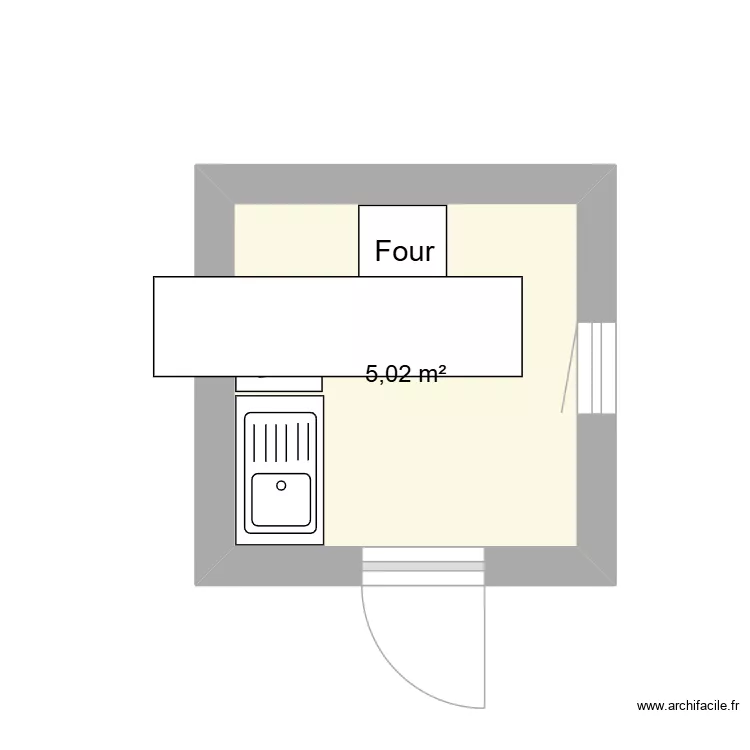 cuisine. Plan de 1 et 5 m² cuisine. Plan de 1 et 5 m²