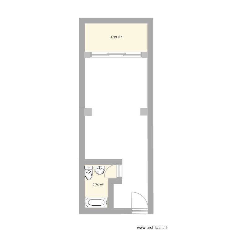 arge 217 les pins 2,0. Plan de 2 pièces et 7 m2