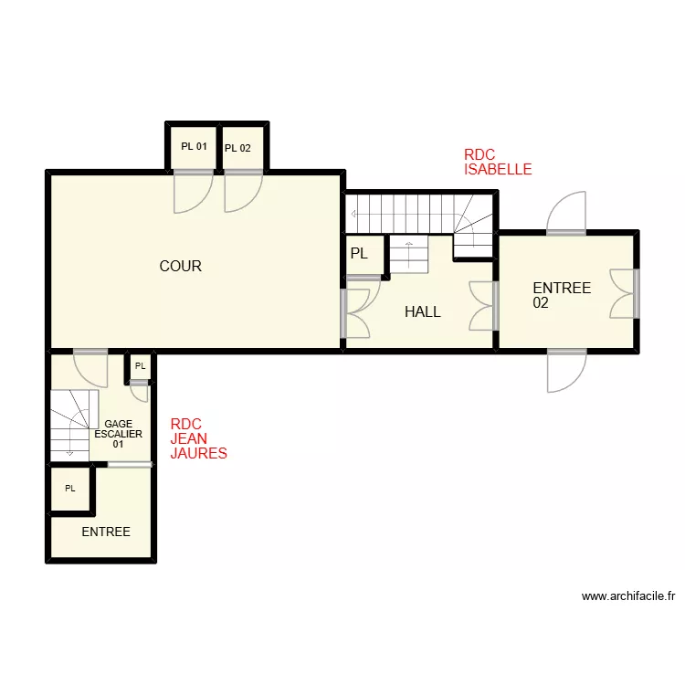 JAURES RDC 1. Plan de 12 pièces et 48 m² JAURES RDC 1. Plan de 12 pièces et 48 m²