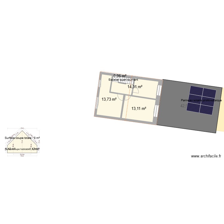 maison. Plan de 7 pièces et 126 m2
