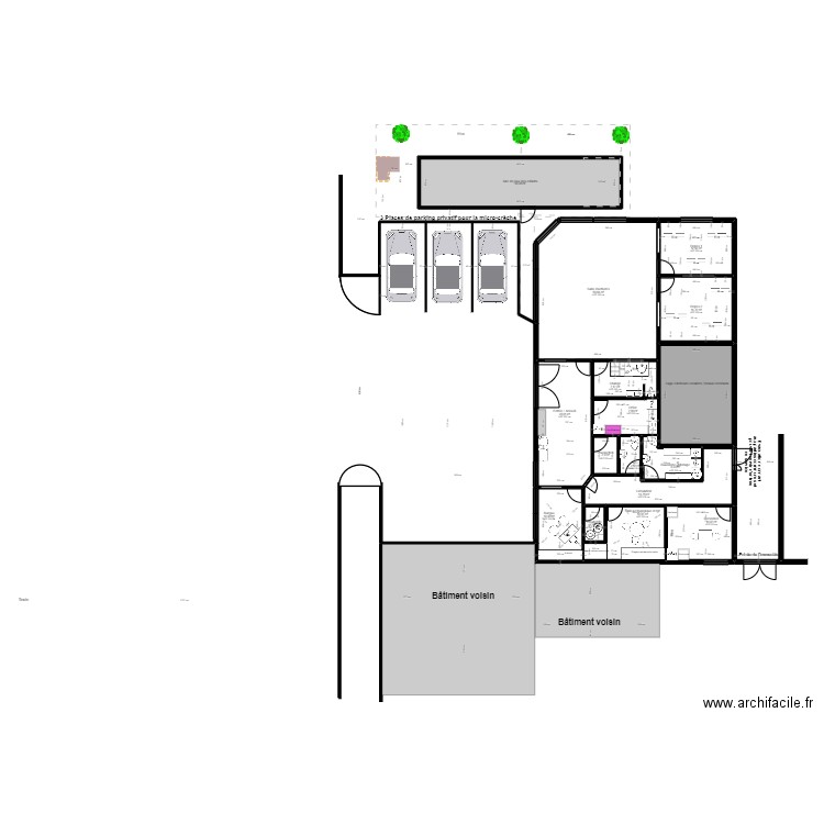 Les Ulis - Atlantique PMI 2 - Identification pièces. Plan de 16 pièces et 226 m2