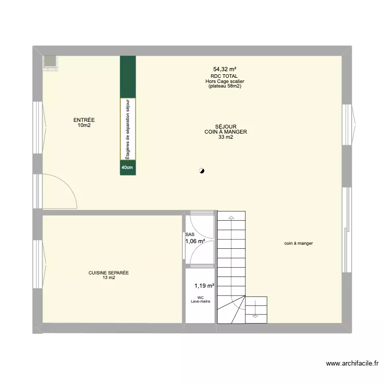 JOINVILLE PLAN simple MESURES RDC. Plan de 