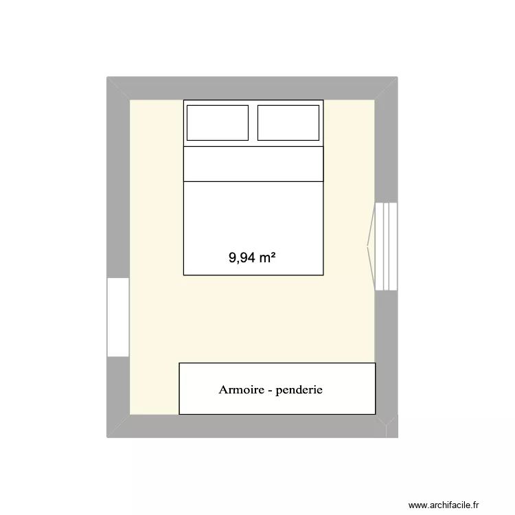 CHAMBRE 1. Plan de 1 et 10 m² CHAMBRE 1. Plan de 1 et 10 m²