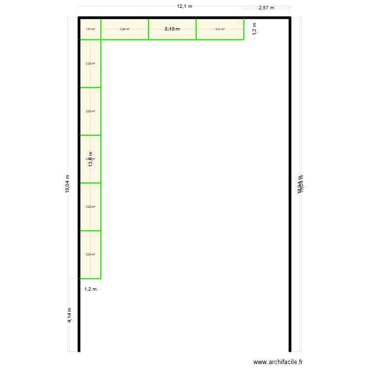 Fresnoy (local phyto). Plan de 9 pièces et 27 m2