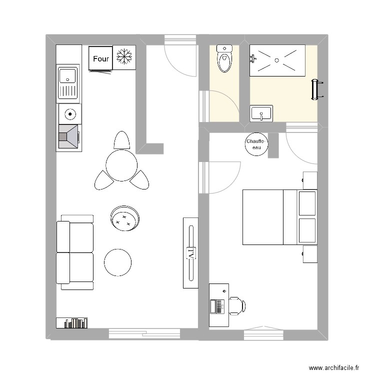 Foch. Plan de 2 pièces et 5 m2