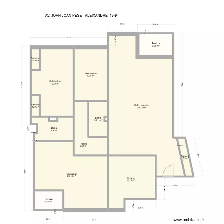 AV JOAN PESET ALEIXANDRE 13-9 GODELLA. Plan de 