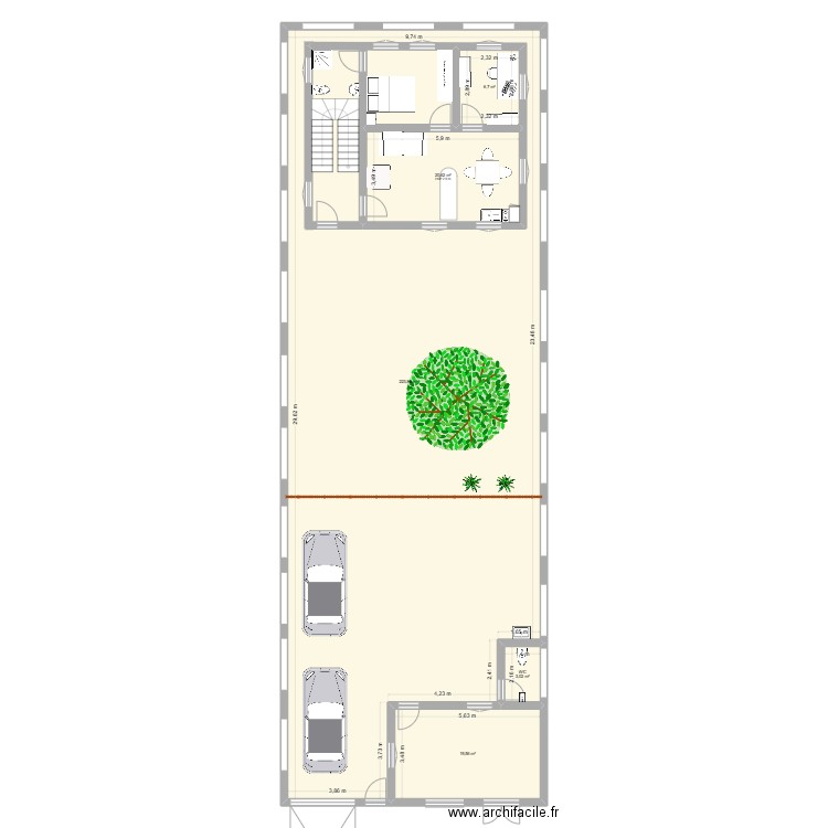 Kayi. Plan de 5 pièces et 313 m2