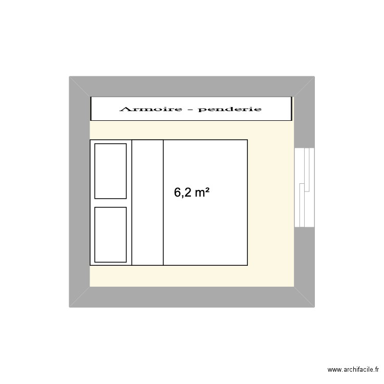 chambre chalet. Plan de 1 pièce et 6 m2