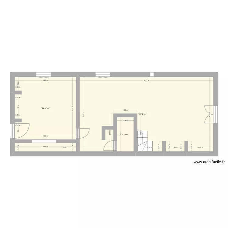 Le Fel - Plan Type - 1er &eacute;tage. Plan de 3 pièces et 91 m²