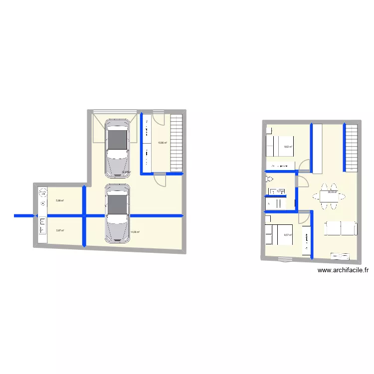 grange aubi&egrave;re. Plan de 9  et 124 m²