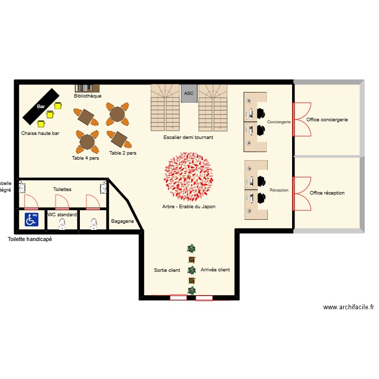 Lobby. Plan de 0 pièce et 0 m2