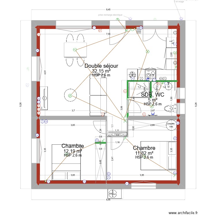 PLAN LAURADA COMPLET elec 2. Plan de 8 pièces et 122 m2