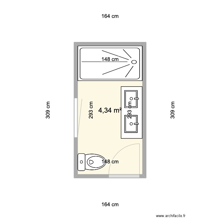 VILA JEANETTE. Plan de 1 pièce et 4 m2