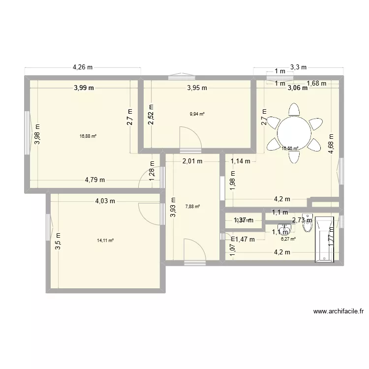 Louis d'Orl&eacute;ans 22 2&egrave;me Ouest. Plan de 