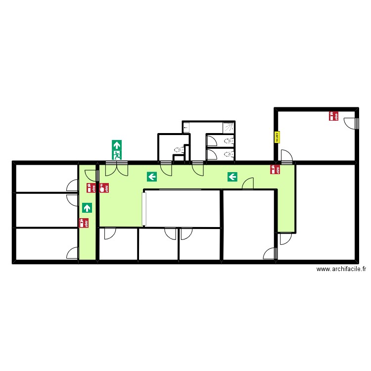 Liberté . Plan de 18 pièces et 190 m2