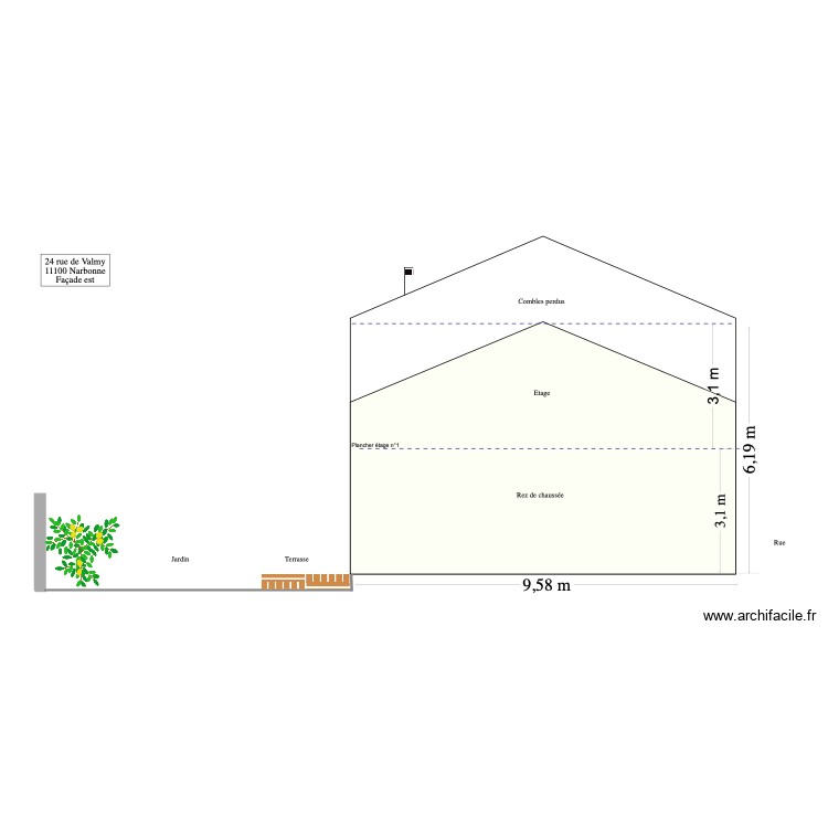 Face Est. Plan de 0 pièce et 0 m2