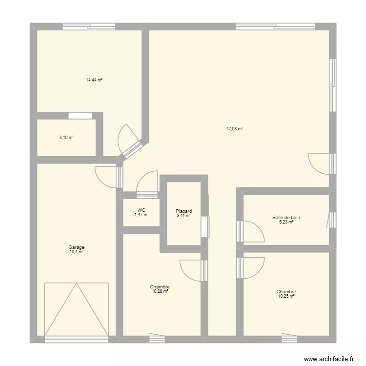 Landemont. Plan de 9  et 115 m²