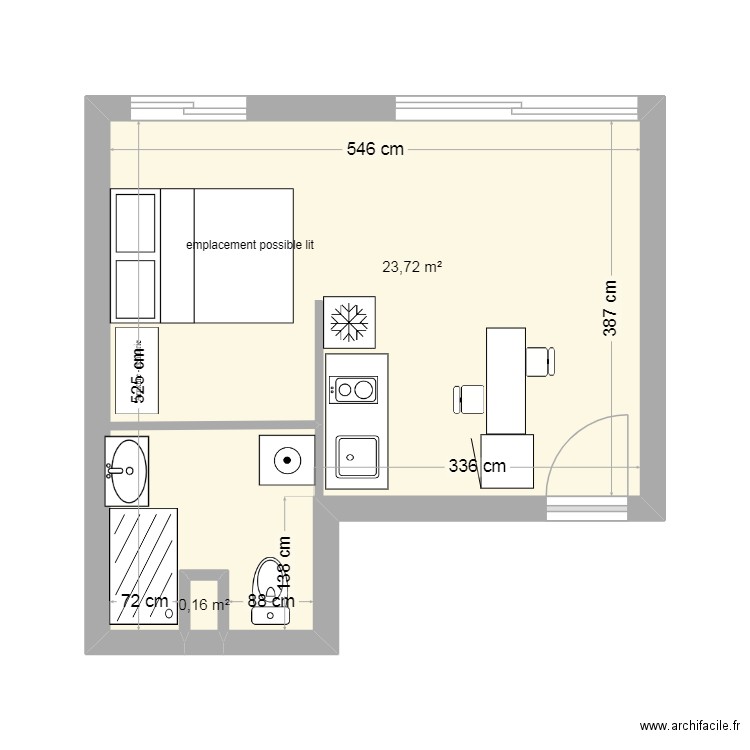 Diane lot 16 oct24. Plan de 2 pièces et 24 m2