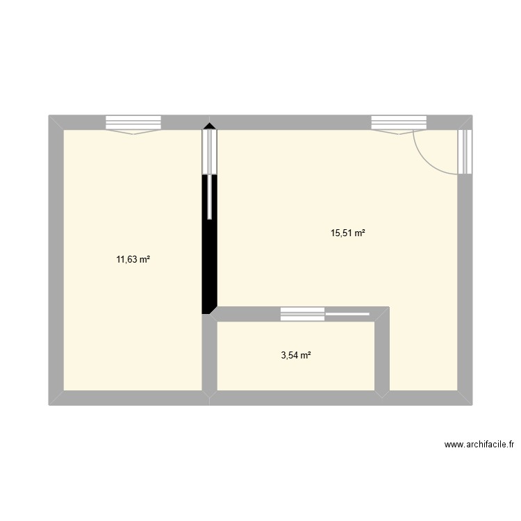 APPART 2. Plan de 3 pièces et 31 m2