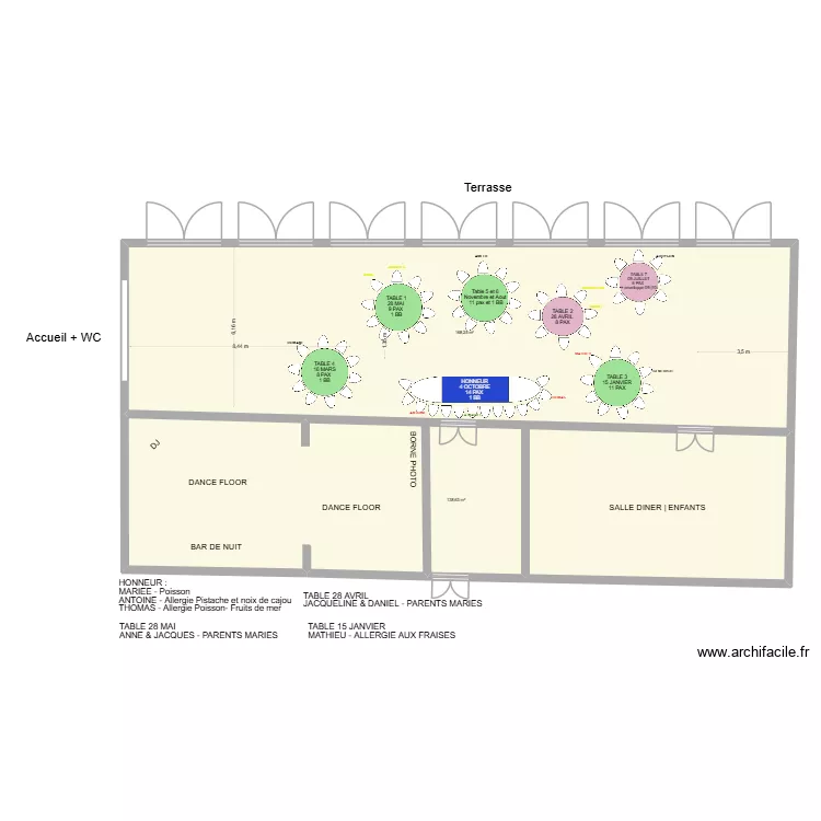 CIRCULATION SALLE CAMILLE ET QUENTIN 041025 (V1). Plan de 0 pièce et 0 m2