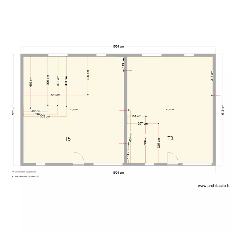 plomberie dieue. Plan de 