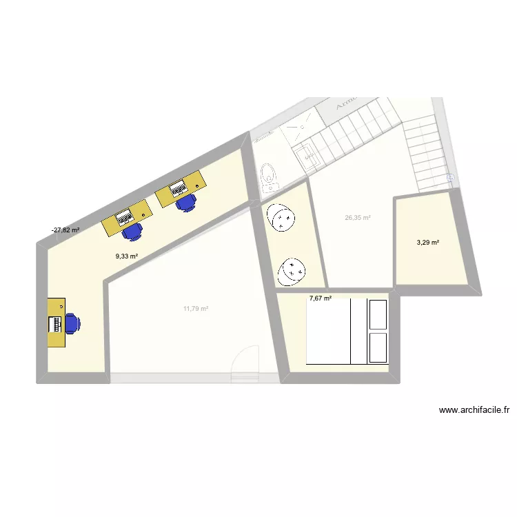 bureau sejour. Plan de 