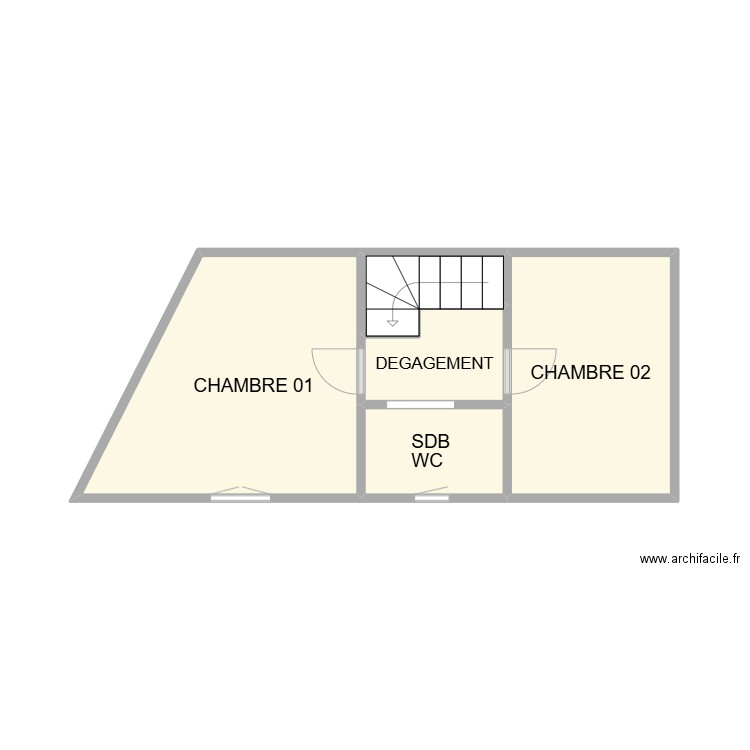 PLAN ETAGE 02 GAUTSCHI. Plan de 5 pièces et 21 m2