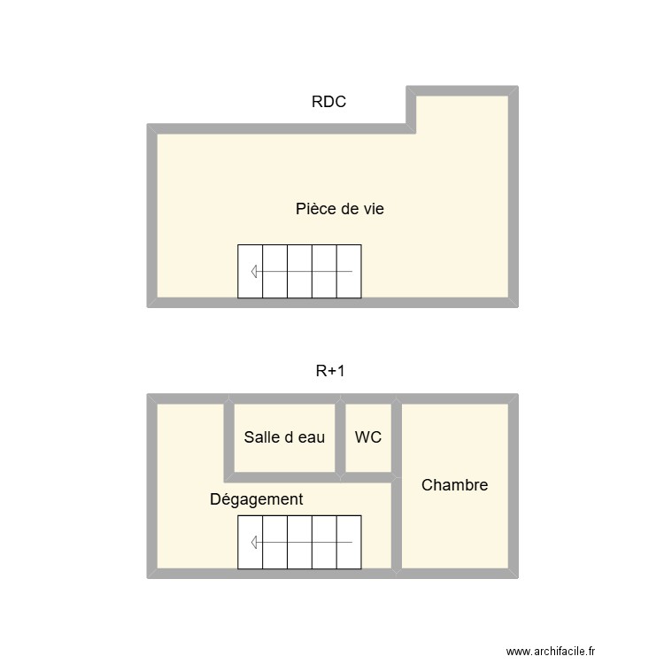 2407 BORNE. Plan de 5 pièces et 14 m2