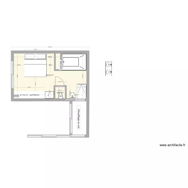 Lucet. Plan de 2 et 21 m² Lucet. Plan de 2 et 21 m²
