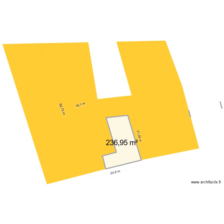 Grange. Plan de 1 pièce et 237 m2