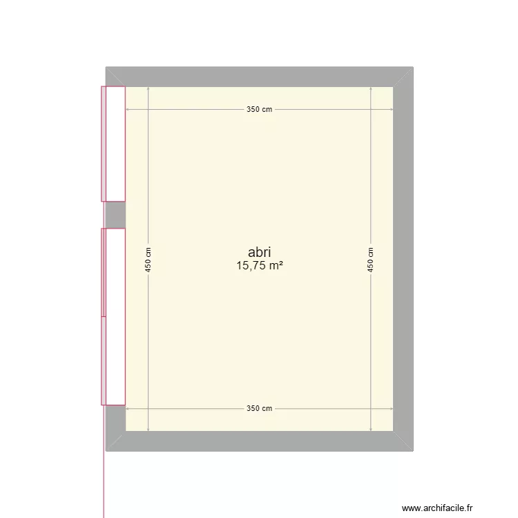 cabane test. Plan de 
