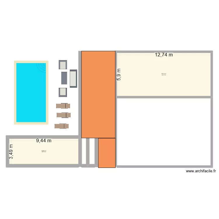 hetht. Plan de 2  et 108 m²