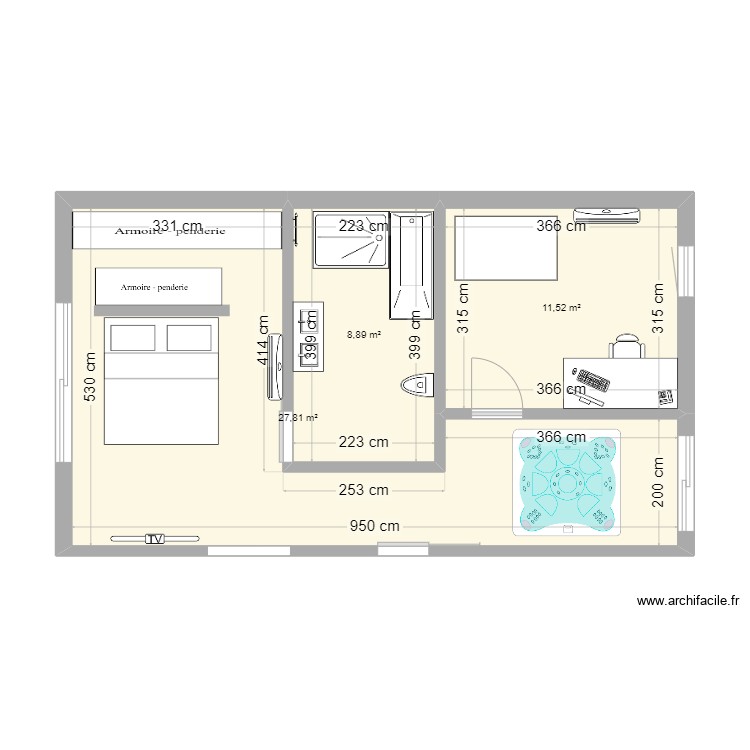 extension maison V1. Plan de 0 pièce et 0 m2