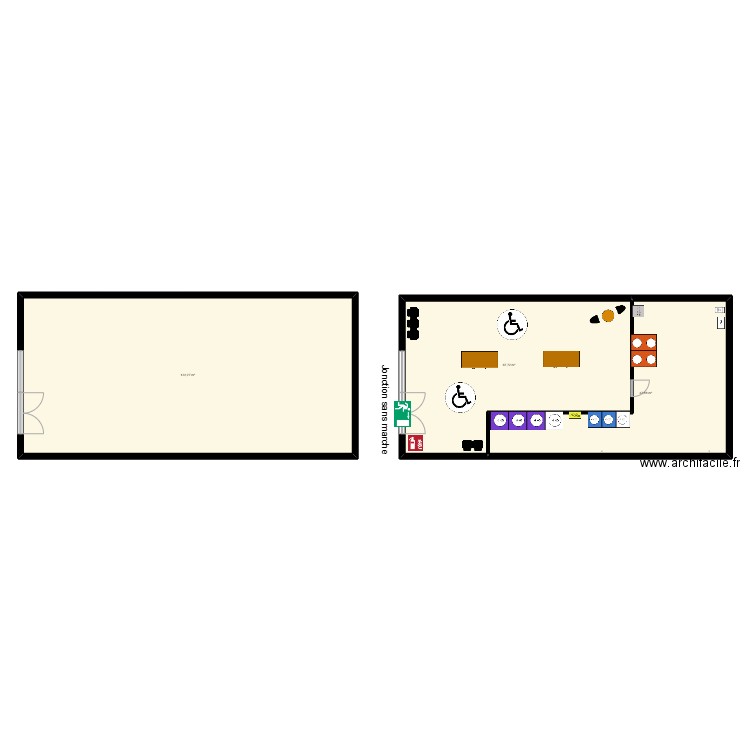 LAVERIE ARTIX 64 avant / apres. Plan de 3 pièces et 238 m2