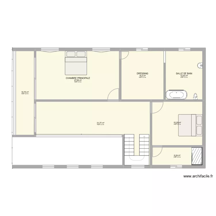 PLAN ETAGE. Plan de 7 Pièces et 119 m² PLAN ETAGE. Plan de 7 Pièces et 119 m²