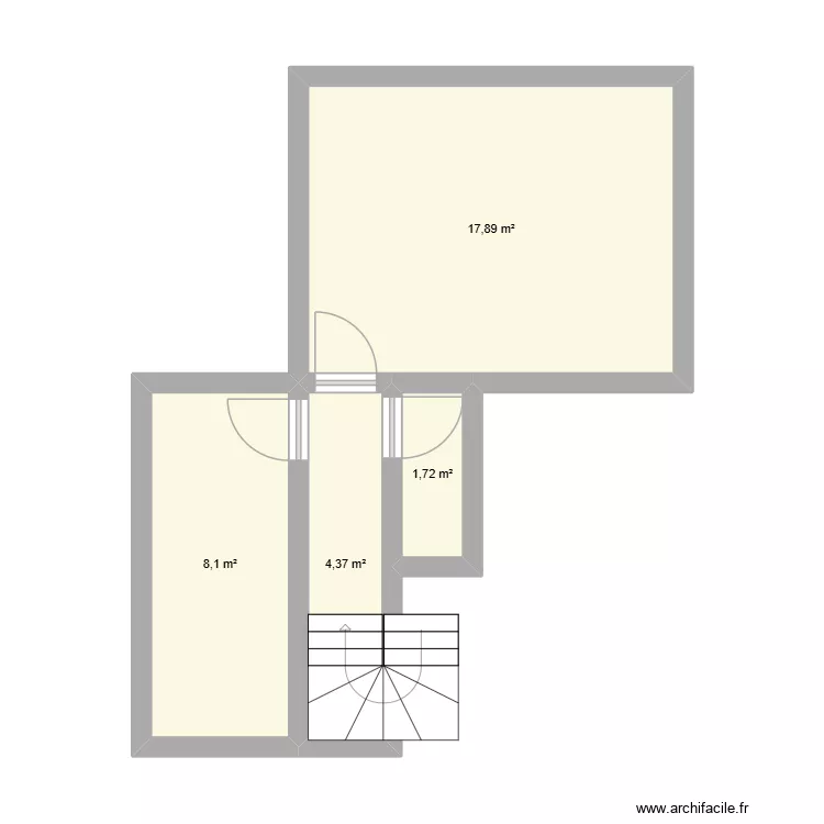 Flamants Roses Haut. Plan de 4 pièces et 32 m²