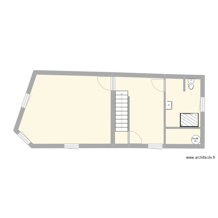 etage. Plan de 4 pièces et 46 m2