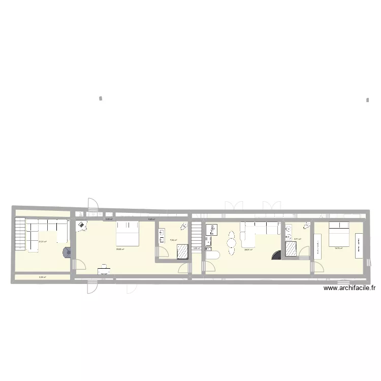 Ferme plan initial Vessais. Plan de 