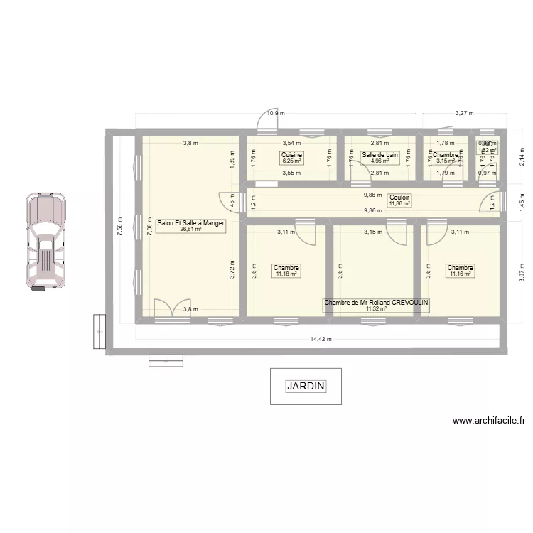 plan maison. Plan de 9  et 88 m²