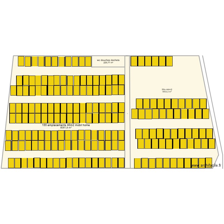 PLAN CONTENEUR EMBALLAGE et parking camping 2. Plan de 5 pièces et 1404 m2