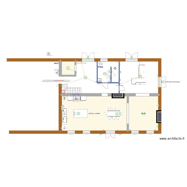 MAJ RDC. Plan de 3 pièces et 73 m2